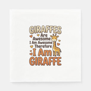 Funny Giraffe Lover Vintage Engraving Shirt Design Napkin