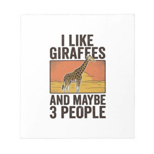 Funny Giraffe Lover Vintage Engraving Shirt Design Notepad