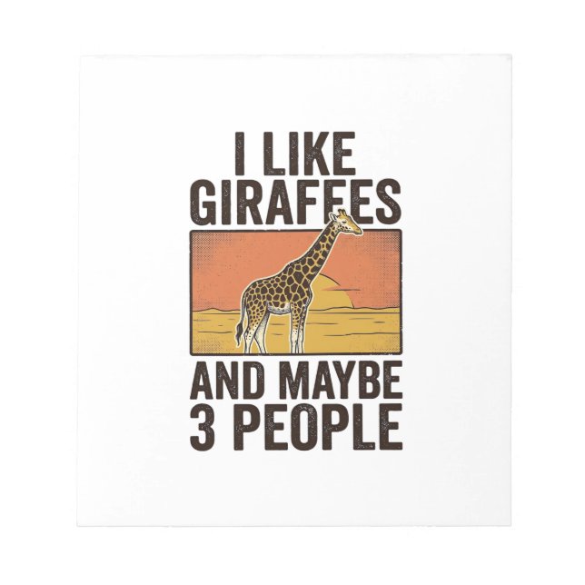 Funny Giraffe Lover Vintage Engraving Shirt Design Notepad (Front)