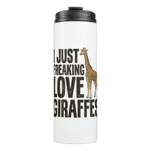 Funny Giraffe Lover Vintage Engraving Shirt Design Thermal Tumbler