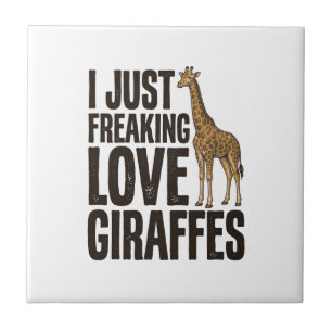 Funny Giraffe Lover Vintage Engraving Shirt Design Tile