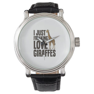 Funny Giraffe Lover Vintage Engraving Shirt Design Watch