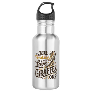 Funny Giraffe Lover Vintage Typography Shirt Desig 532 Ml Water Bottle
