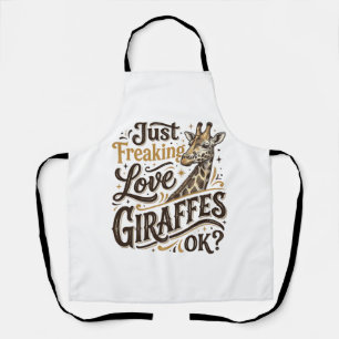 Funny Giraffe Lover Vintage Typography Shirt Desig Apron