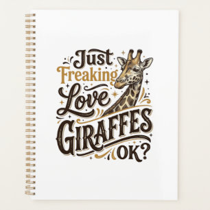 Funny Giraffe Lover Vintage Typography Shirt Desig Planner