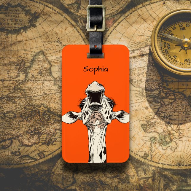 Funny Giraffe Luggage Tag (Creator Uploaded)