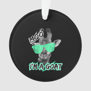 Funny Giraffe Moo Im A Goat Cute Zoo Animal Gift Ornament