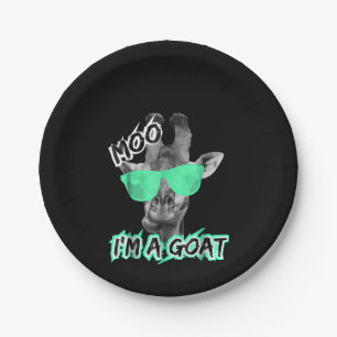 Funny Giraffe Moo Im A Goat Cute Zoo Animal Gift Paper Plate