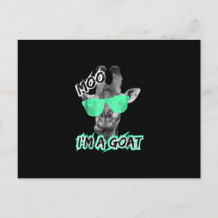 Funny Giraffe Moo Im A Goat Cute Zoo Animal Gift Postcard