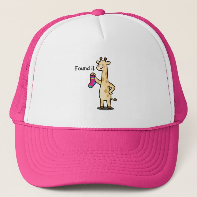 Funny Giraffe Mum Skills Sarcastic Trucker Hat (Front)