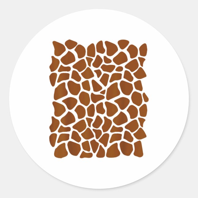 Funny Giraffe Pattern Lazy Halloween Costume  Classic Round Sticker (Front)