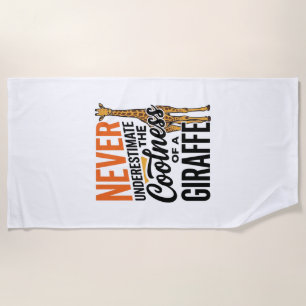 Funny Giraffe Quote Vintage Vector T-Shirt Design_ Beach Towel