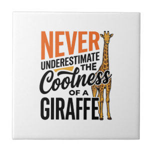 Funny Giraffe Quote Vintage Vector T-Shirt Design_ Tile