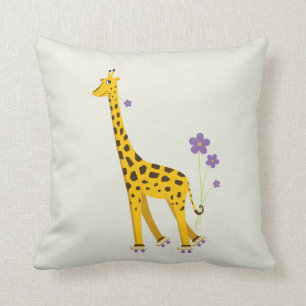 Funny Giraffe Roller Skating Children's Cushion