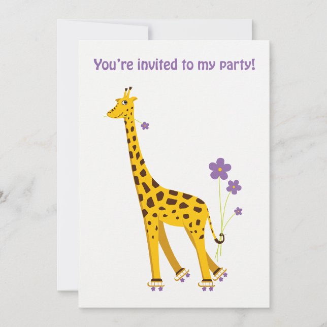Funny Giraffe Rollerskating (Front)