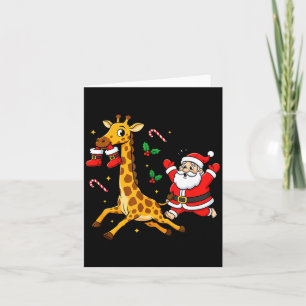 Funny Giraffe Santa Claus Boots Christmas Womens M Card