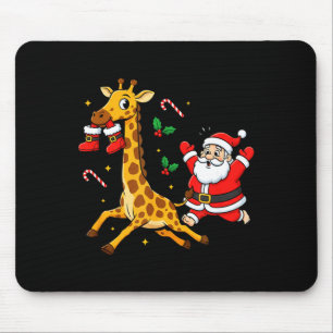 Funny Giraffe Santa Claus Boots Christmas Womens M Mouse Pad