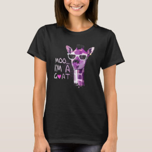 Funny Giraffe saying Moo I'm A Goat Novelty Cow T-Shirt