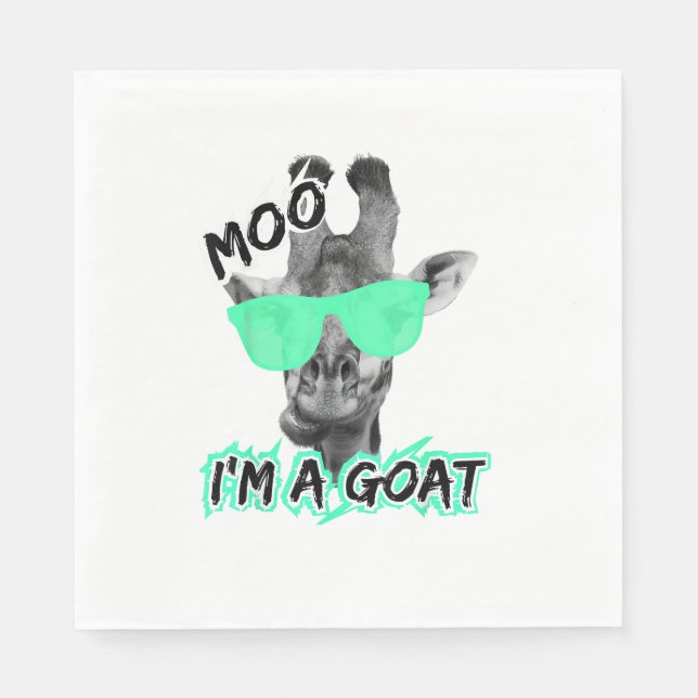 Funny Giraffe Shirt Moo I'm A Goat Cute Zoo Animal Napkin (Front)