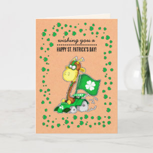 Funny Giraffe St. Patrick's Day Custom Cards