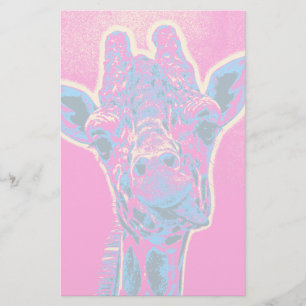 Funny Giraffe Sticking out his Tongue Stationery