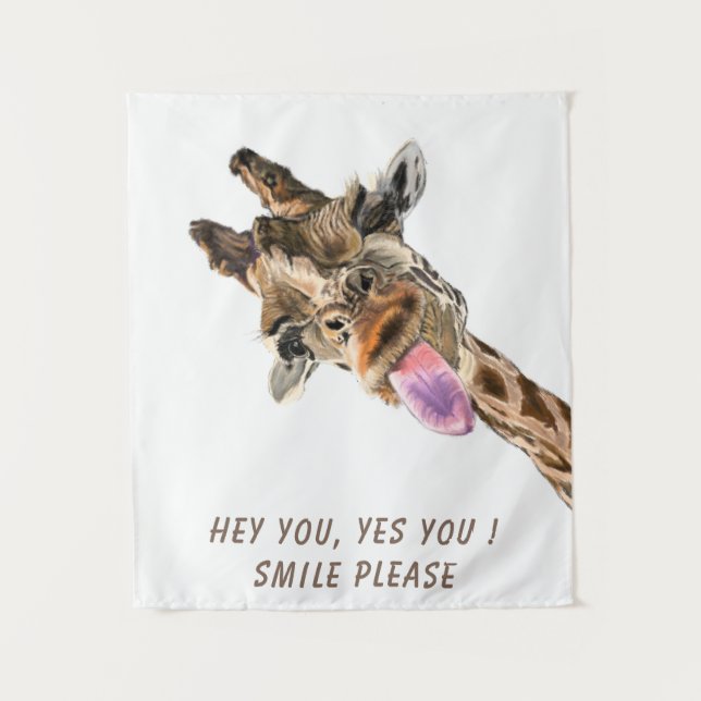 Funny Giraffe Tapestry - Custom Text (Front)