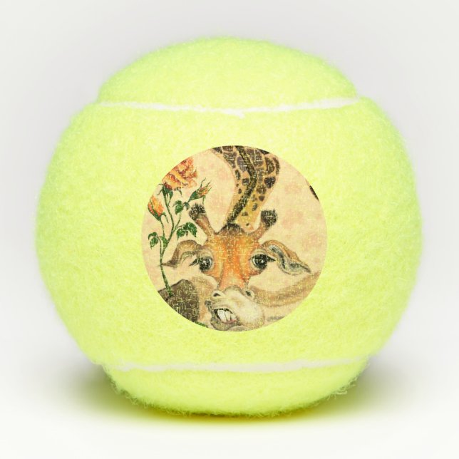 Funny Giraffe Tennis Balls (Front)