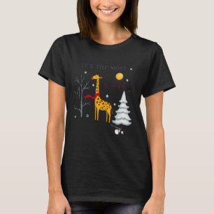 Funny Giraffe The Most Wonderful Time Christmas T- T-Shirt