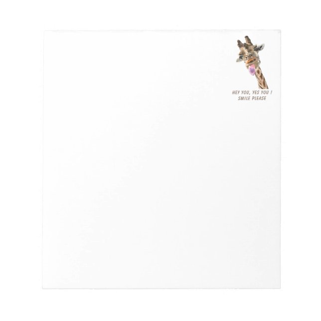 Funny Giraffe Tongue Out and Playful Wink - Fun    Notepad (Front)