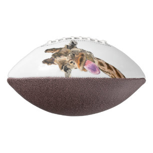 Funny Giraffe Tongue Out and Playful Wink - Smile  Football