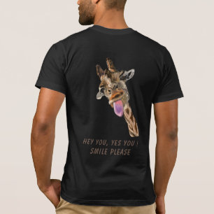 Funny Giraffe Tongue Out Playful Wink - Add Text  T-Shirt
