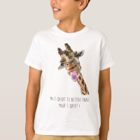 Funny Giraffe Tongue Out Playful Wink - Add Text