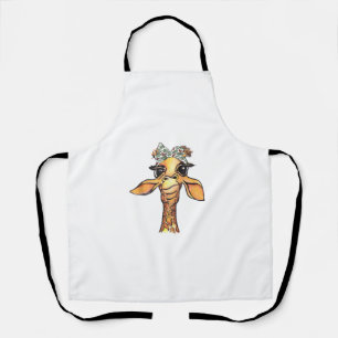 Funny Giraffe Tropical Bandanna Hipster Giraffe Gi Apron