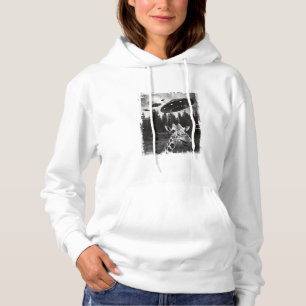 Funny Giraffe UFO Zoo Animal Weird Meme Graphic Hoodie