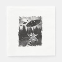 Funny Giraffe UFO Zoo Animal Weird Meme Graphic  