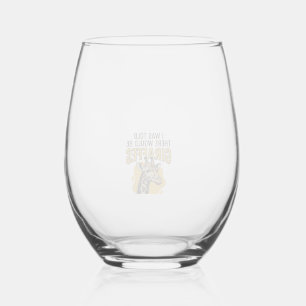 Funny Giraffe Vintage Engraving Shirt Design_1 Stemless Wine Glass