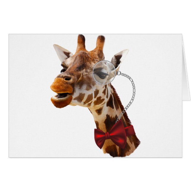 Funny Giraffe with Bowtie and Monocle (Front Horizontal)