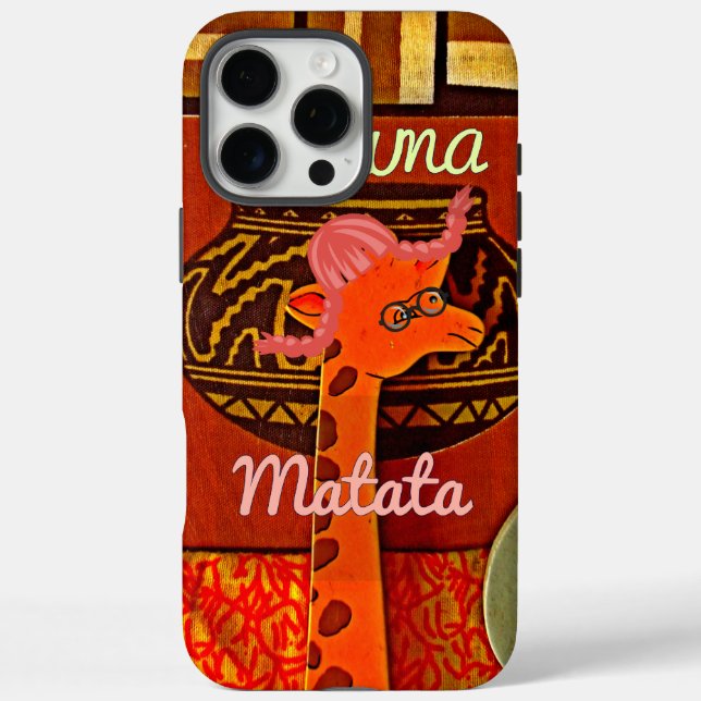 Funny Giraffe with cool text Hakuna Matata Case-Mate iPhone Case (Back)