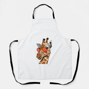 Funny Giraffe with Sunglasses Gift idea for Giraff Apron