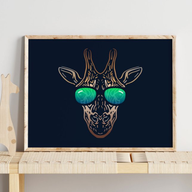 Funny Giraffe | With Sunglasses Wall Print (Creator Uploaded)