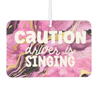Funny Girl Careful Drivers Marble Pink Car Air Freshener