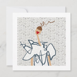 Funny Girl Cute Fashion Illustration Art Card