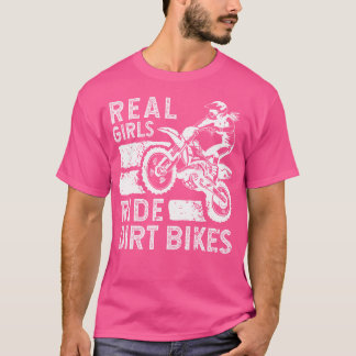 Funny Girl Dirt Bike Art For Women Sport Motor Bik T-Shirt
