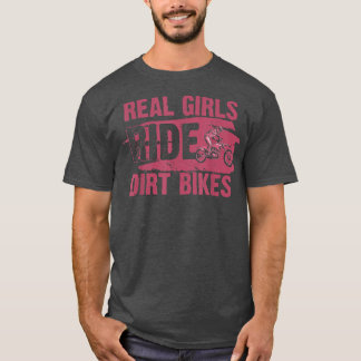 Funny Girl Dirt Bike Art For Women Sport Motor Bik T-Shirt
