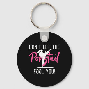 Funny Girl Karate Design Kids Women Kickboxing Bla Key Ring