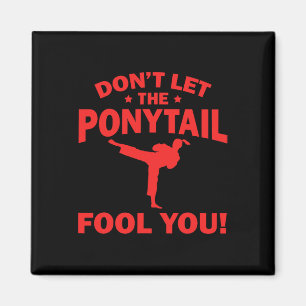Funny Girl Karate Design Kids Women Kickboxing Bla Magnet