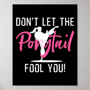 Funny Girl Karate Design Kids Women Kickboxing Bla Poster