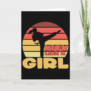 Funny Girl Kickboxing Girl Karate Girl Martial Art Card
