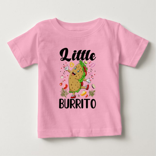 Funny girl little burrito word art baby T-Shirt (Front)