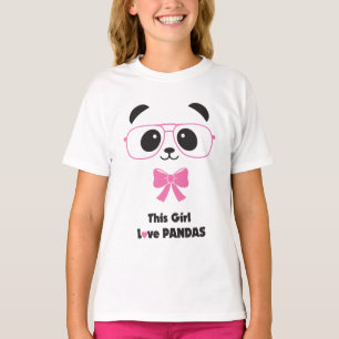 Funny Girl Love Pandas T-Shirt
